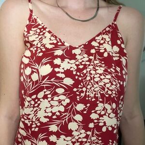 Red Floral Spaghetti Strap Top